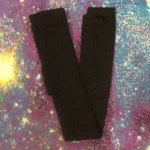 BLACK HEELED LEGGINGS WITH BACK YOKE SIZE SMALL TO MEDIUM NEW